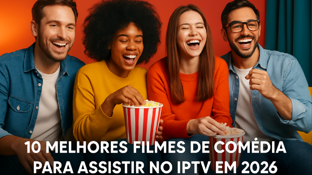 Imagem ilustrativa sobre 10 Melhores Filmes de Comédia para Assistir no IPTV em 2026